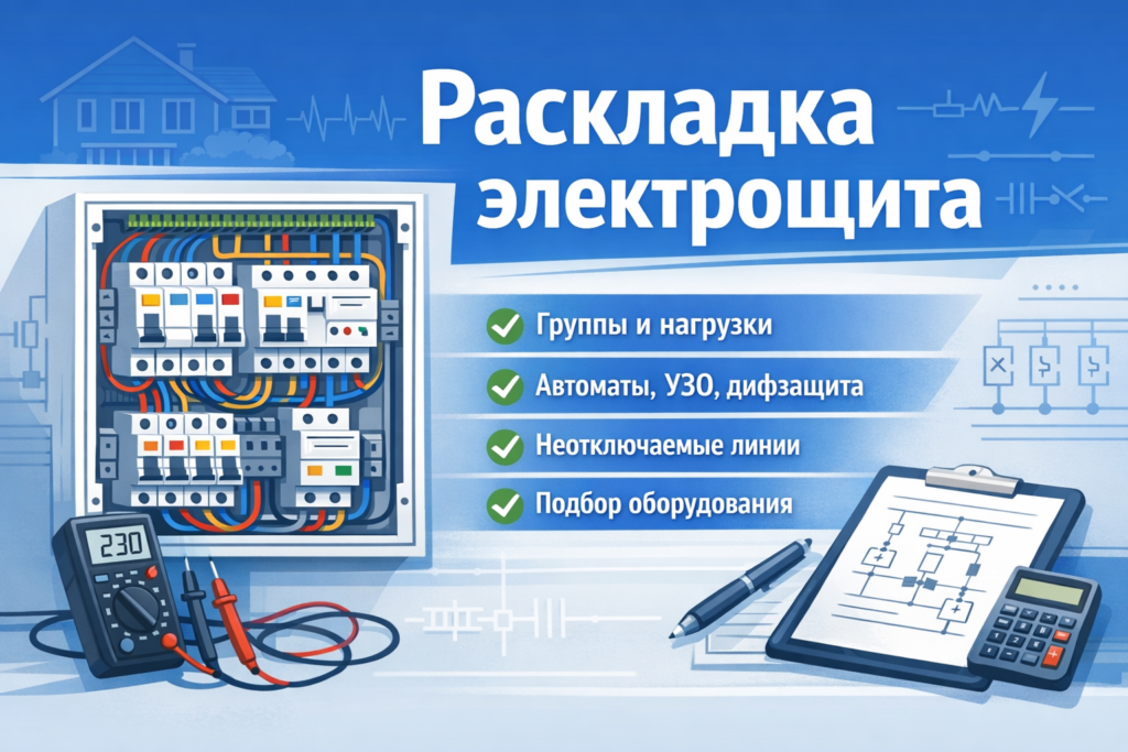 Раскладка электрощита по нагрузкам онлайн