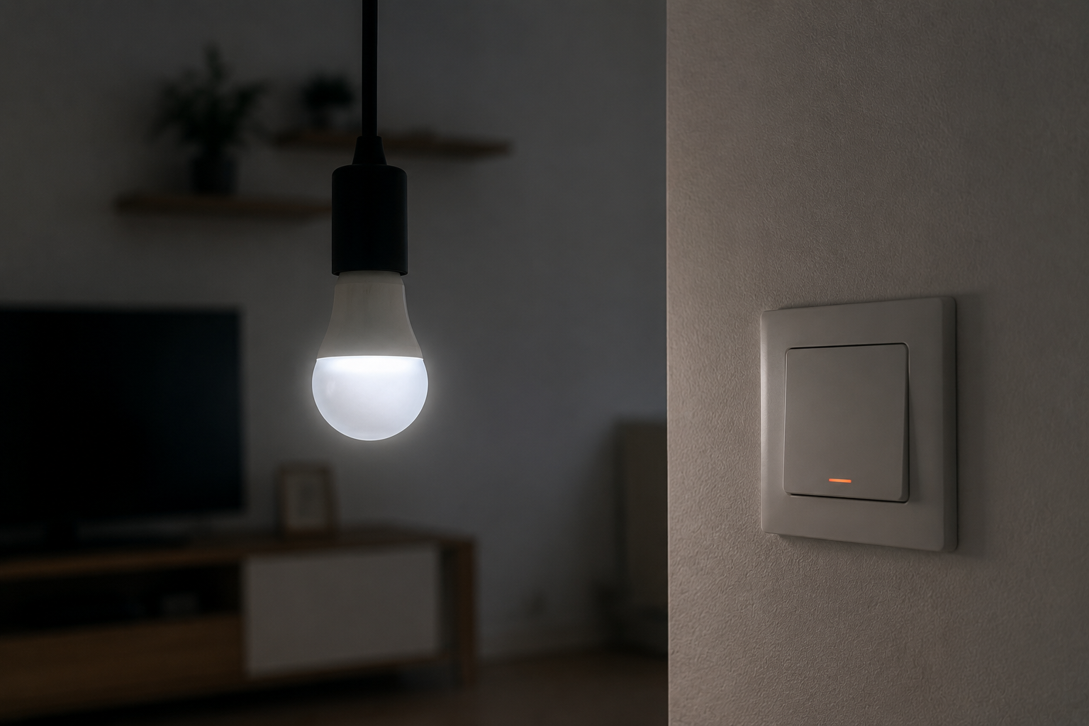 led лампа мигает при выключенном свете