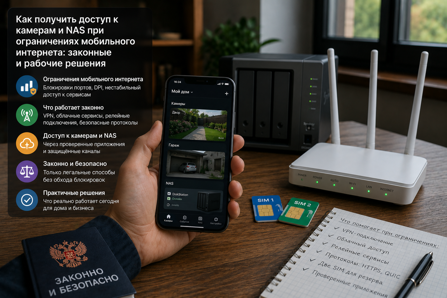 Доступ к камерам и nas при ограничениях мобильного интернета