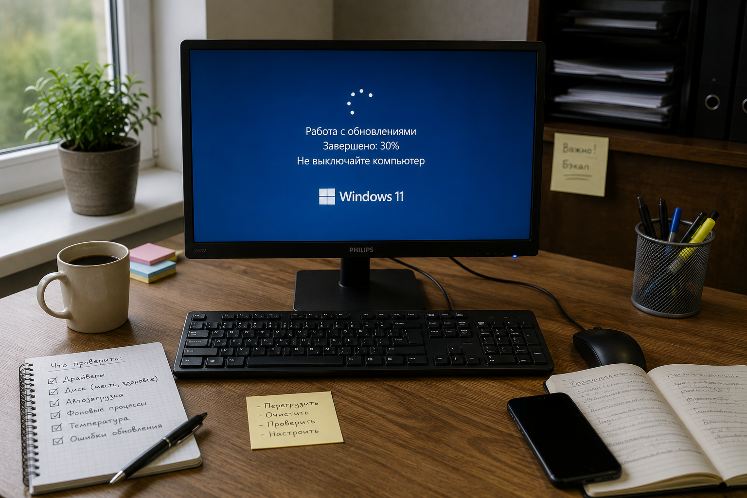 Компьютер тормозит после обновления windows