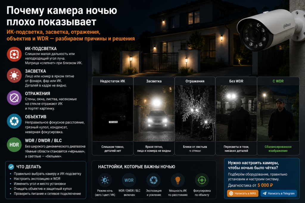 Почему камера ночью плохо показывает