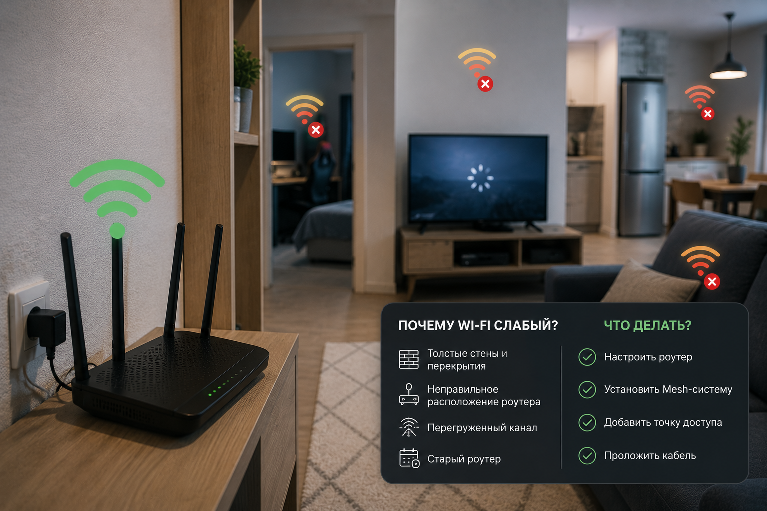 Слабый wi fi в квартире