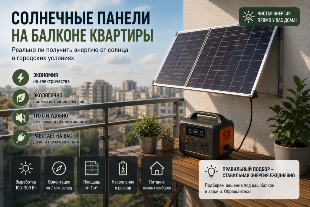 Солнечные панели на балконе