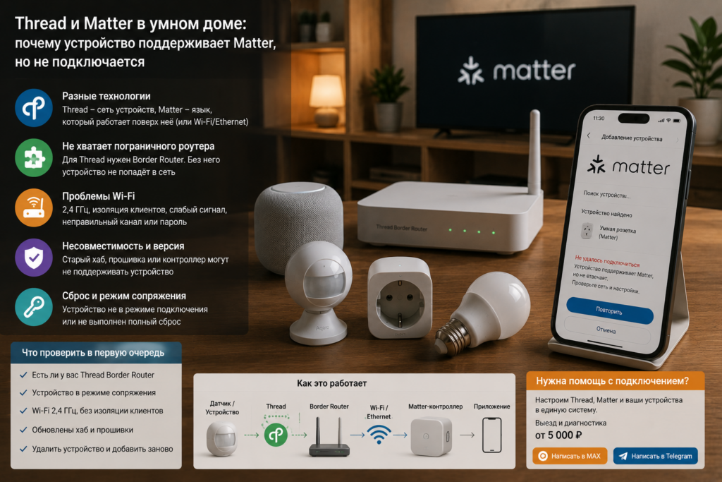 thread и matter в умном доме